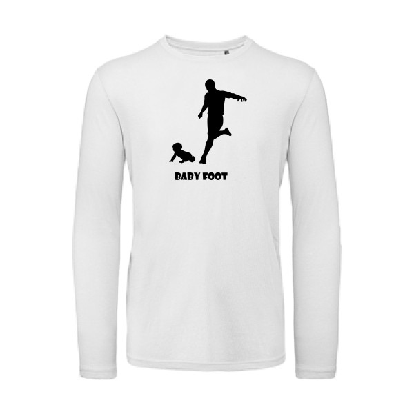 Baby foot - modèle B&C - T Shirt organique manches longues Homme - thème humour noir-
