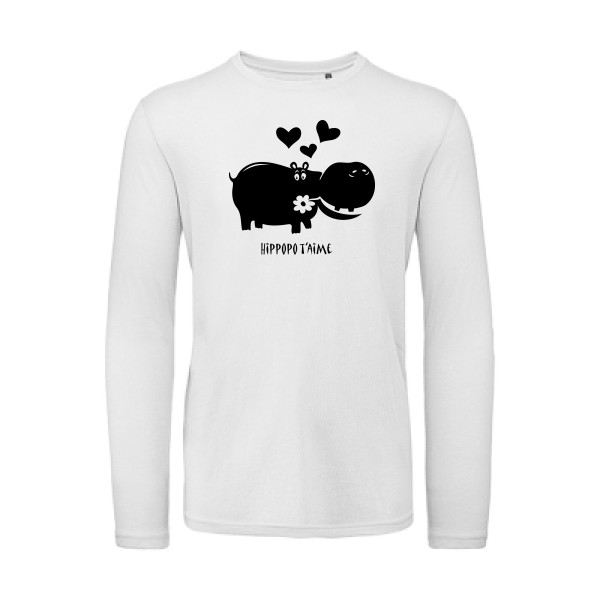 Hippopo t'aime -T shirt bebe -B&C - T Shirt organique manches longues