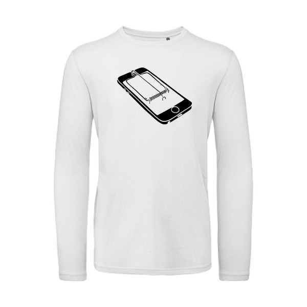 Piège - T-shirt bio manches longues amusant pour Homme -modèle B&C - T Shirt organique manches longues - thème Geek et gamer -