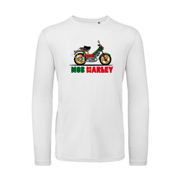 Mob Marley - T-shirt bio manches longues reggae Homme - modèle B&C - T Shirt organique manches longues -thème musique et bob marley -