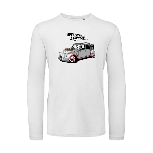 DEUCHLOREAN - T-shirt bio manches longues thème automobile - vêtement original pour  Homme -