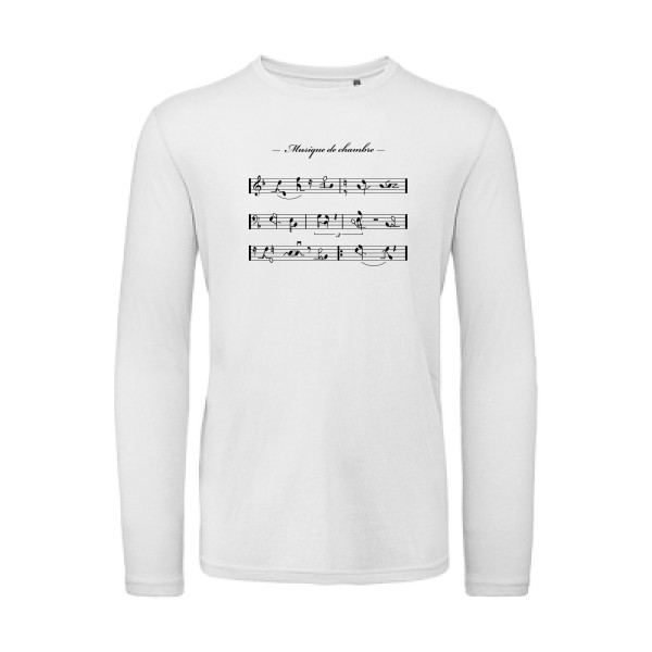 Musique de chambre - T-shirt bio manches longues coquin pour Homme -modèle B&C - T Shirt organique manches longues - thème humour potache -