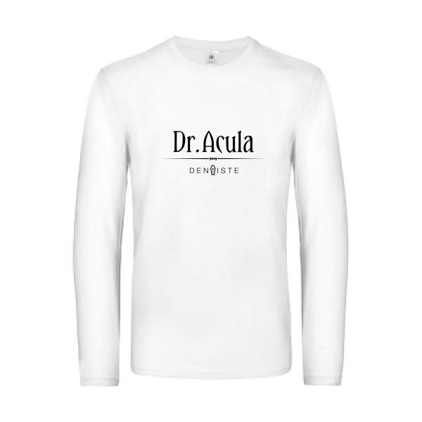 Dr.Acula - T-shirt manches longues Homme original - B&C - E190 LSL - thème humour et jeux de mots -