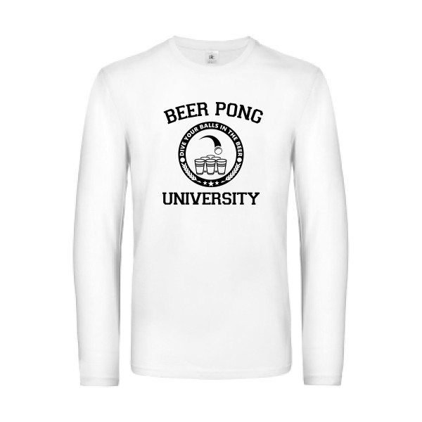 Beer Pong - T-shirt manches longues Homme geek  - B&C - E190 LSL - thème geek et gamer
