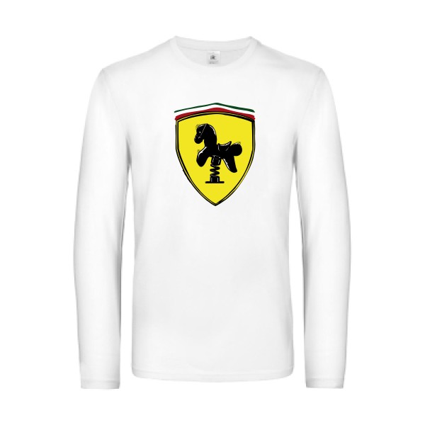 Ferrari -T-shirt manches longues parodie pour Homme -B&C - E190 LSL - thème  automobile - 