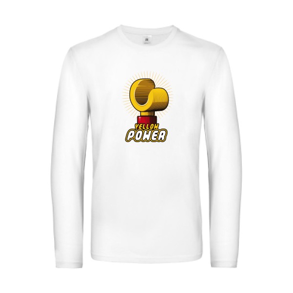 Yellow Power -T-shirt manches longues parodie marque - B&C - E190 LSL