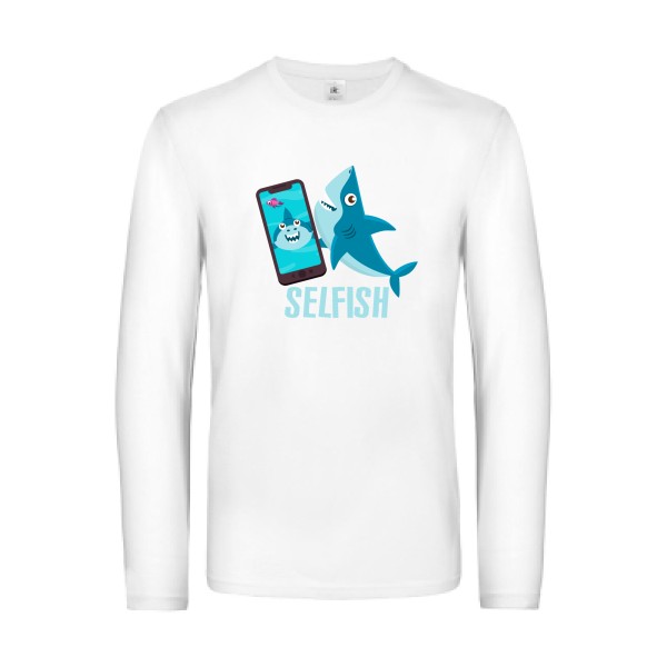 Selfish - T-shirt manches longues Geek pour Homme -modèle B&C - E190 LSL - thème humour Geek -