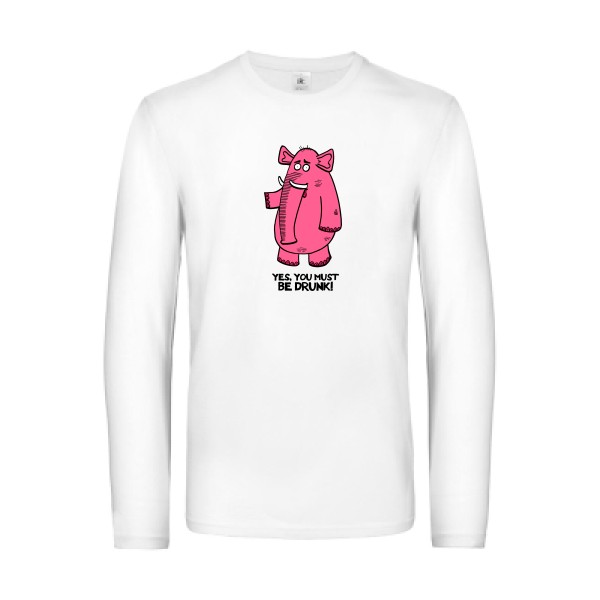 T-shirt manches longues original  Homme - Pink elephant -