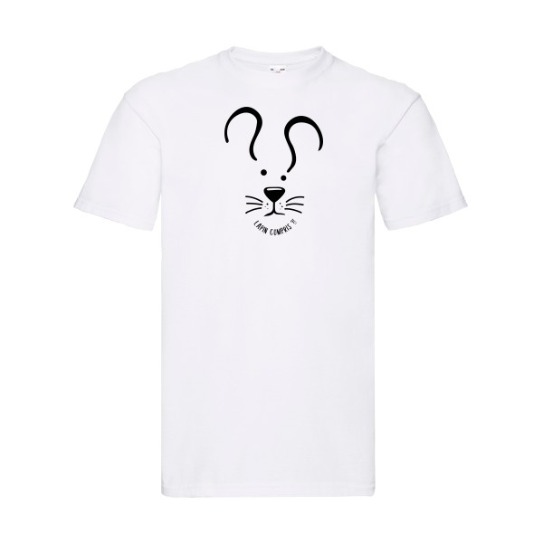 Lapin Compris ?! - T-shirt délire pour Homme -modèle Fruit of the loom 205 g/m² - thème humour potache -