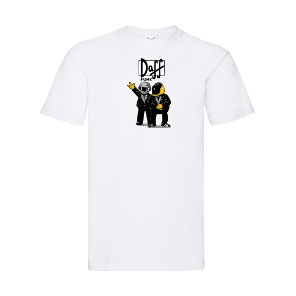 Duff Punk - T-shirt rétro Homme - modèle Fruit of the loom 205 g/m² -thème dj et  vintage -