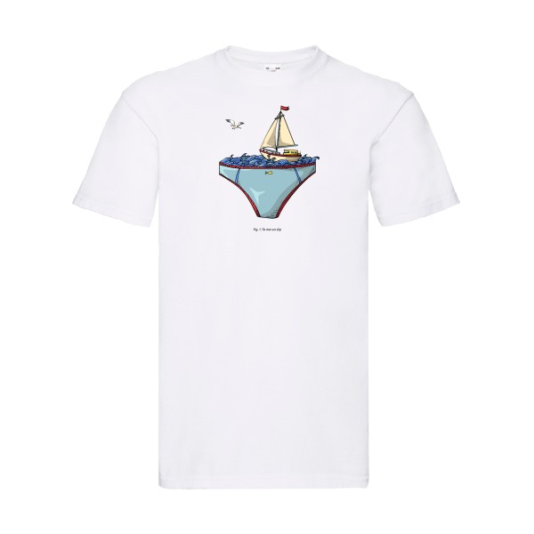 Ta mer en slip -T-shirt Homme marin humour -Fruit of the loom 205 g/m² -Thème humour et parodie -