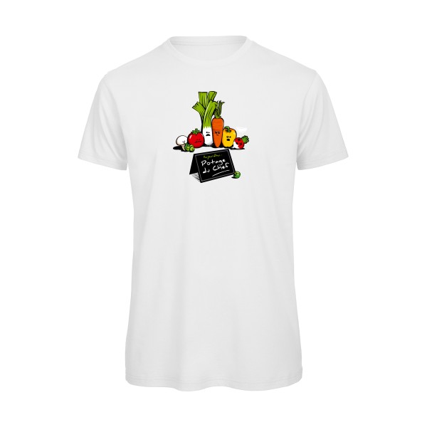 Potage du Chef - T-shirt bio rigolo Homme - modèle B&C - T Shirt organique -thème humour cuisine et top chef-