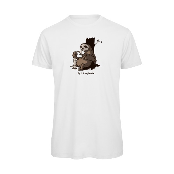 Procaféination -T-shirt bio animaux  -B&C - T Shirt organique -thème  humour et bestiole - 