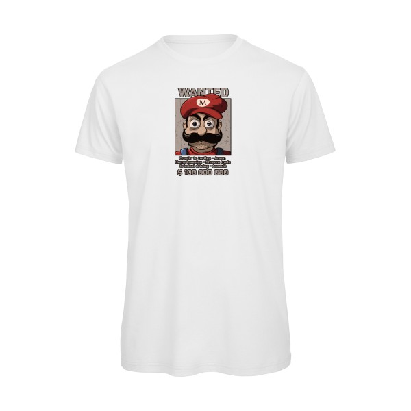 Wanted Mario-T-shirt bio Geek - B&C - T Shirt organique- Thème Geek -