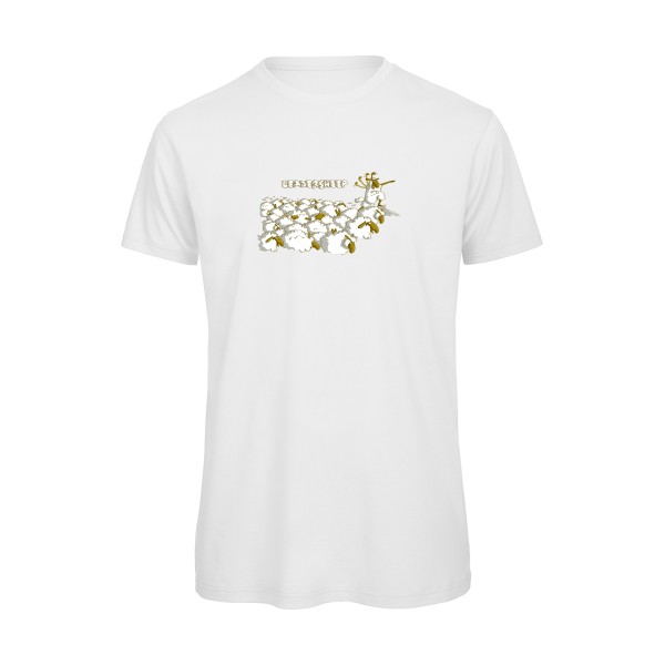 Leadersheep - T-shirt bio humour francais Homme  -B&C - T Shirt organique - Thème humour et animaux-