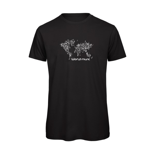 World music - T-shirt bio musique Homme - modèle B&C - T Shirt organique -thème dj musique -