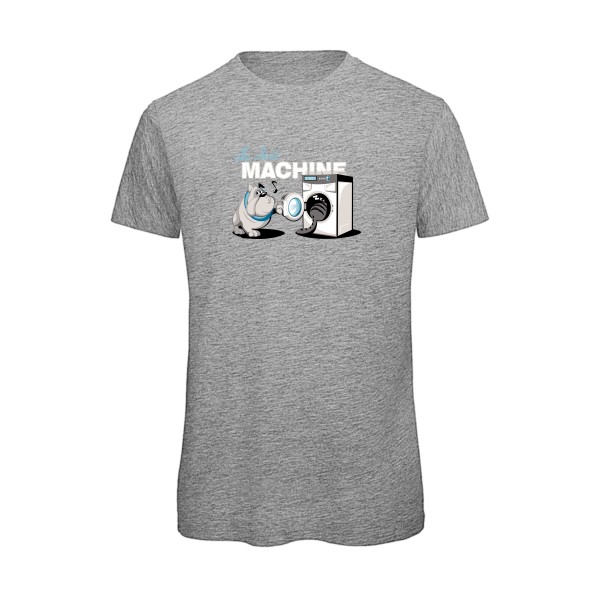 t shirt parodie marque-Le Chat Machine-B&C - T Shirt organique-Homme