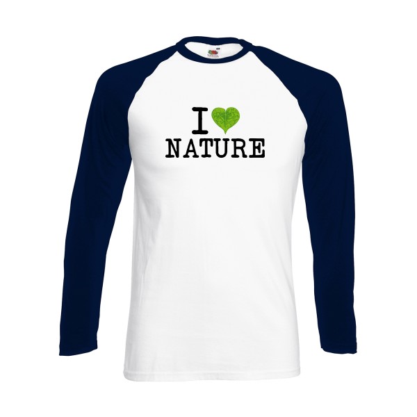 T-shirt baseball manche longue Homme original sur le thème de l'écologie - Naturophile - 
