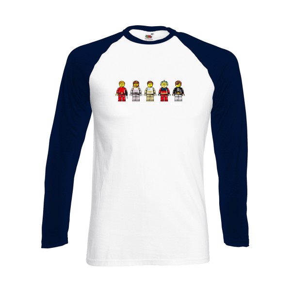 Old Boys Toys - T-shirt baseball manche longue original pour Homme -modèle Fruit of the loom - Baseball T-Shirt LS - thème personnages animés -