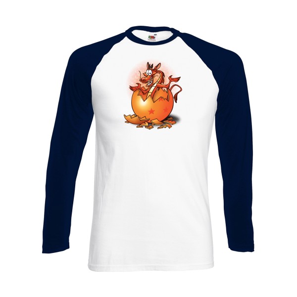Dragon surprise - modèle Fruit of the loom - Baseball T-Shirt LS - Thème t shirt enfant -