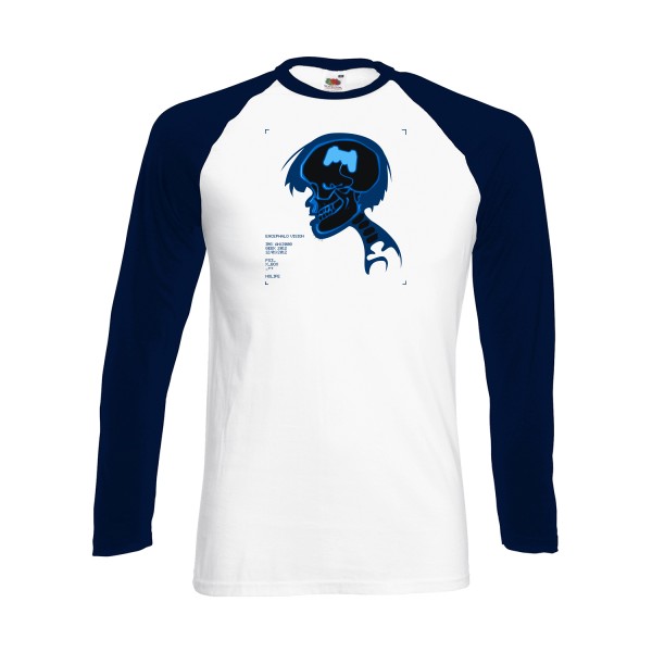 radiogamer - T shirt skull -Fruit of the loom - Baseball T-Shirt LS