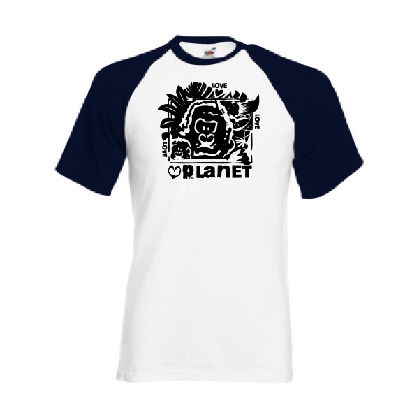 T-shirt baseball Homme original - love planet - 