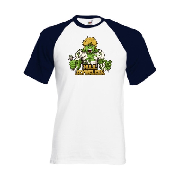 T shirt fun - Hulk Sky Walker -T-shirt baseball - modèle Fruit of the Loom - Baseball Tee-thème bande dessinée -