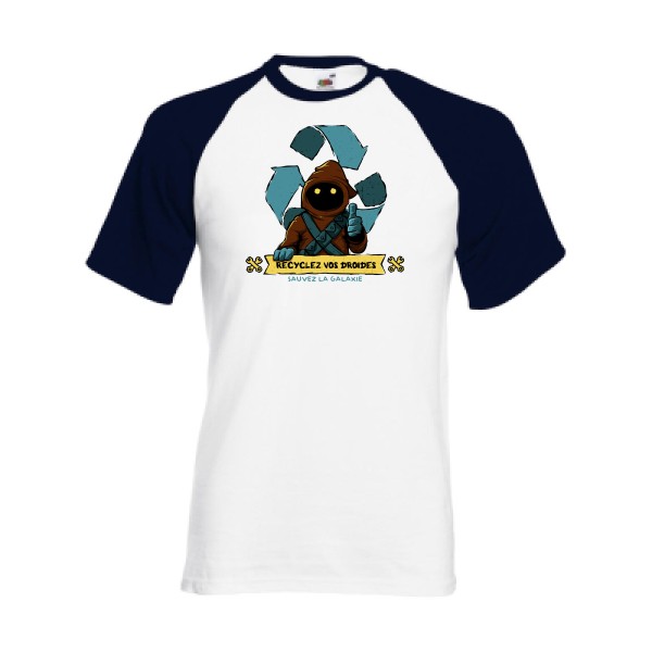 Sauvez la galaxie - T-shirt baseball parodie Homme - modèle Fruit of the Loom - Baseball Tee -thème humour et ecologie -