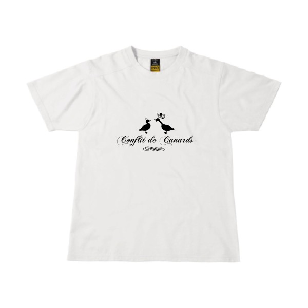 Conflit De Canards - Tee shirt humour noir Homme -B&C - Workwear T-Shirt