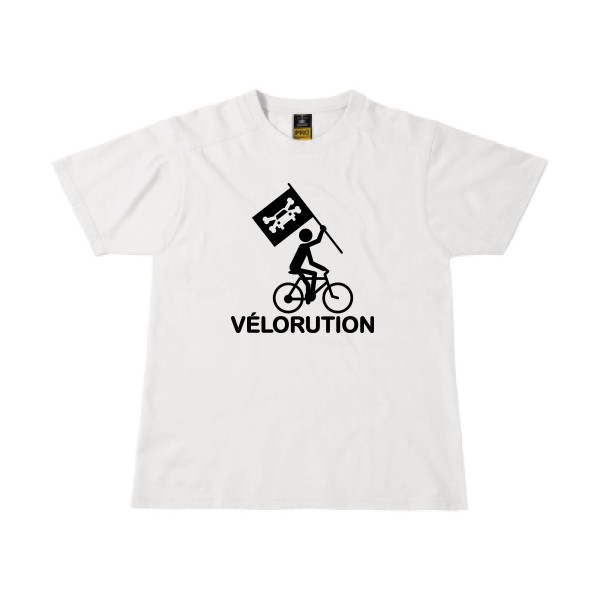 Vélorution- T-shirt workwear Homme - thème velo et humour -B&C - Workwear T-Shirt -