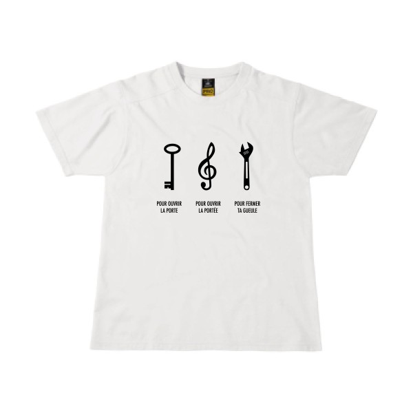 La clé pour.. - modèle B&C - Workwear T-Shirt - T-shirt workwear original  Homme - thème humour potache -