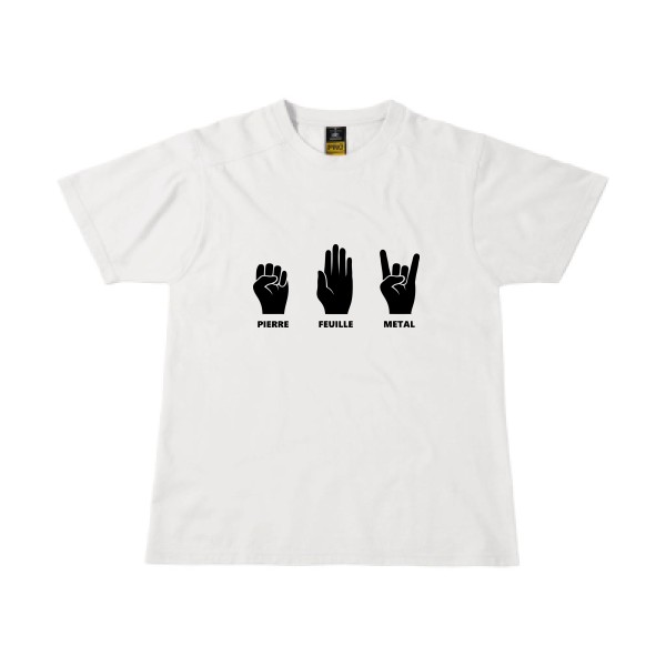 Pierre Feuille Metal - modèle B&C - Workwear T-Shirt - T shirt Homme humour - thème tee shirt et sweat parodie -