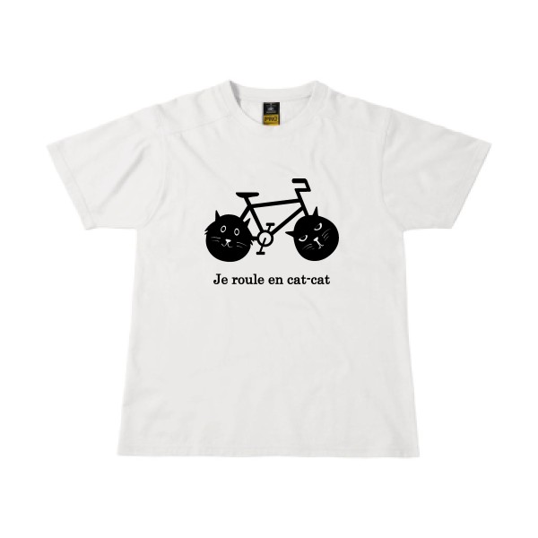 cat-cat bike - T-shirt workwear humour velo - Thème t shirt  et sweat  original pour  Homme -