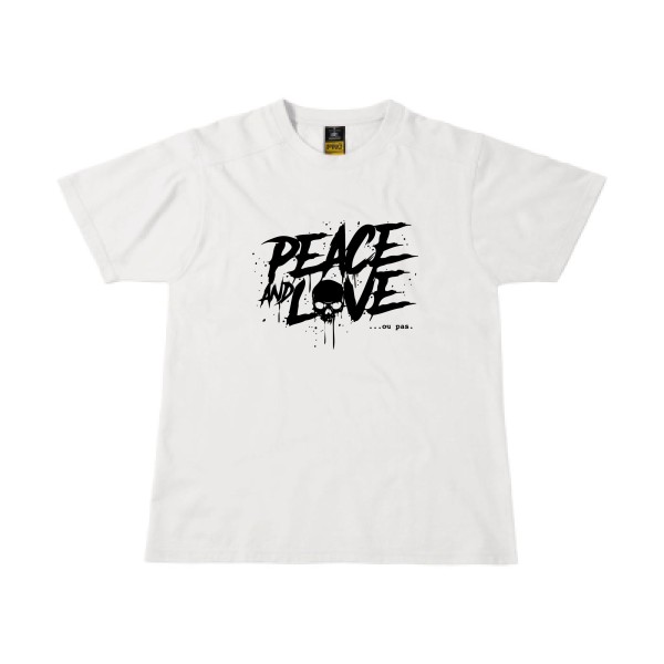 Peace or no peace - T shirt tête de mort Homme - modèle B&C - Workwear T-Shirt -