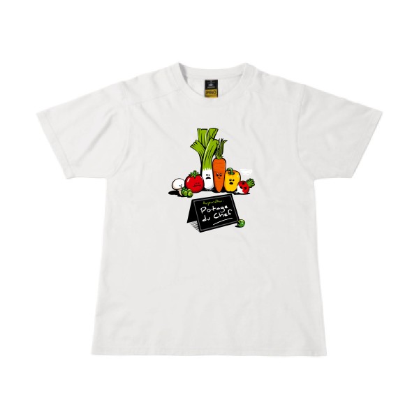 Potage du Chef - T-shirt workwear rigolo Homme - modèle B&C - Workwear T-Shirt -thème humour cuisine et top chef-
