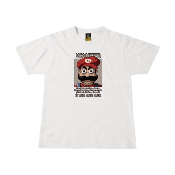 Wanted Mario-T-shirt workwear Geek - B&C - Workwear T-Shirt- Thème Geek -