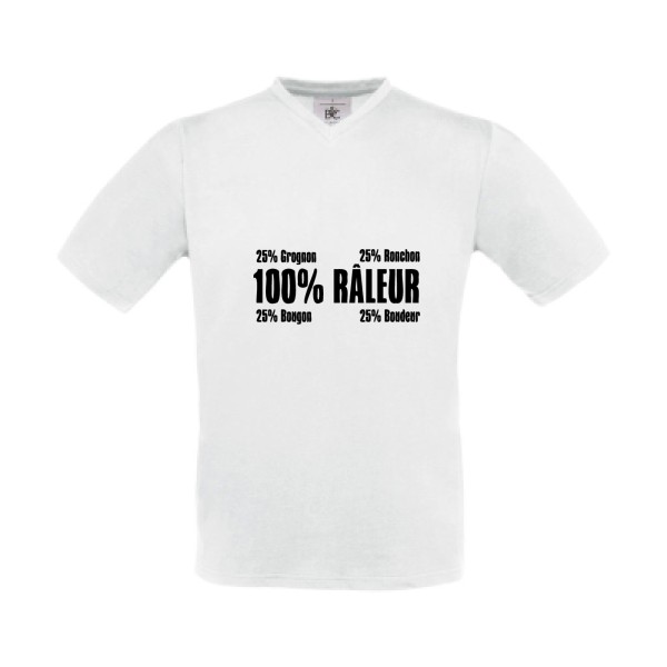 Râleur - T-shirt Col V Homme original et drôle  - thème humour-B&C - Exact V-Neck