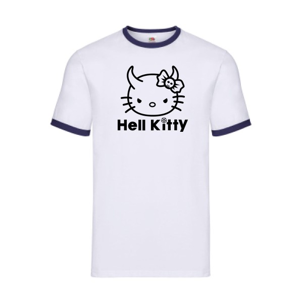 Hell Kitty - Tshirt rigolo-Fruit of the loom - Ringer Tee