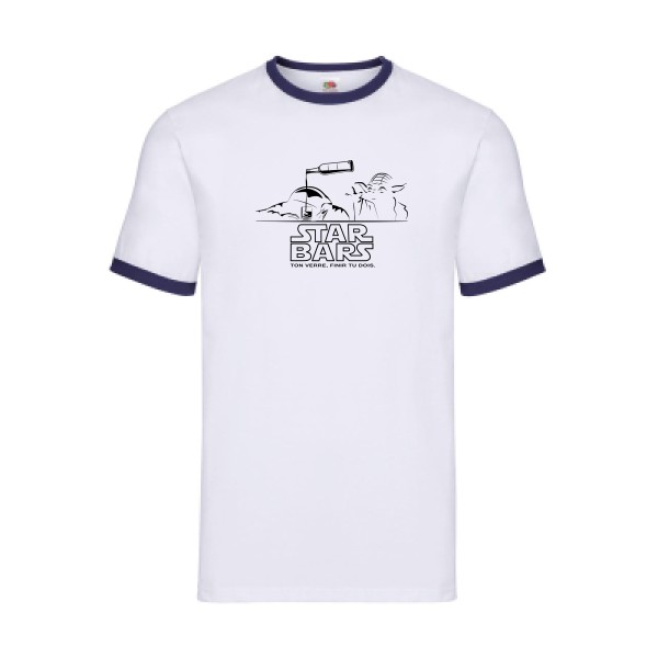 star bars - T-shirt ringer absurde pour Homme -modèle Fruit of the loom - Ringer Tee - thème alcool humour -