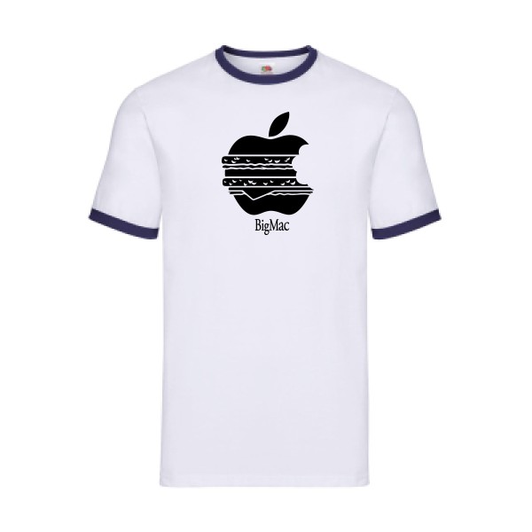 BigMac -T-shirt ringer Geek- Homme -Fruit of the loom - Ringer Tee -thème  parodie - 