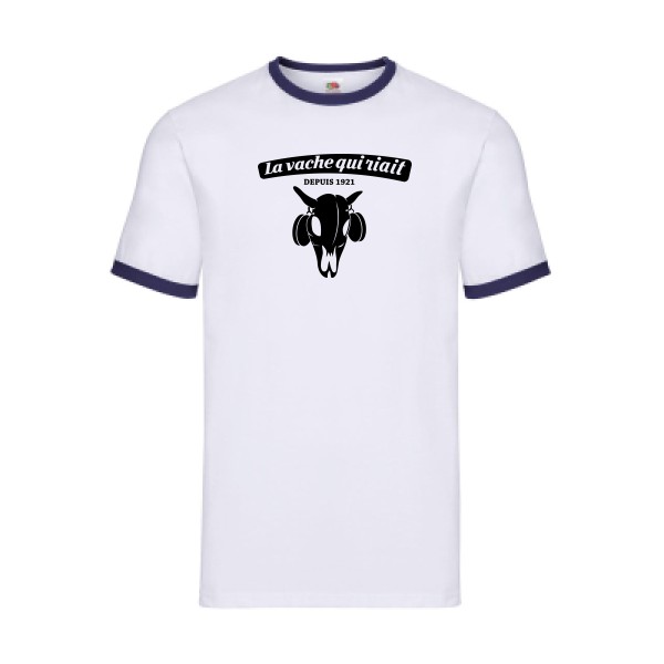 vache qui riait - Fruit of the loom - Ringer Tee Homme - T-shirt ringer rigolo - thème alcool humour -