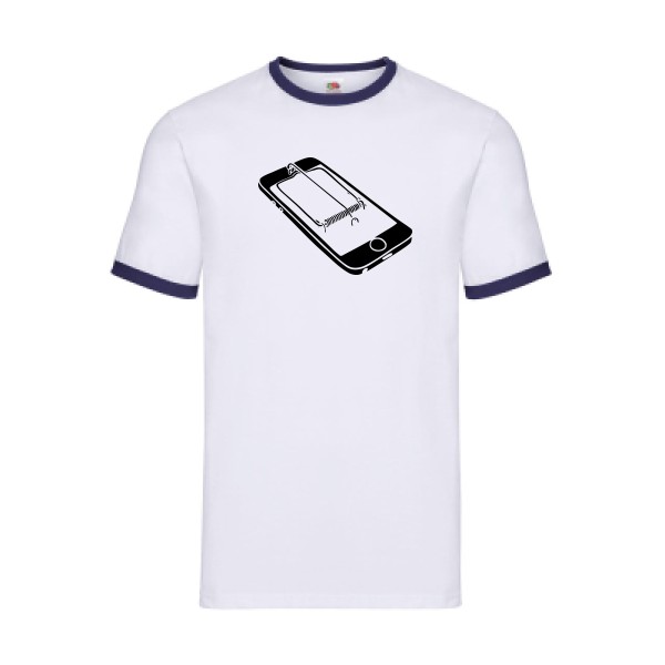 Piège - T-shirt ringer amusant pour Homme -modèle Fruit of the loom - Ringer Tee - thème Geek et gamer -