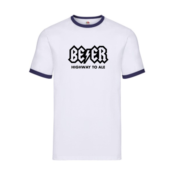 HIGHWAY TO ALE - T-shirt ringer humour bière - Thème tee shirts et sweats humour alcool pour Homme -
