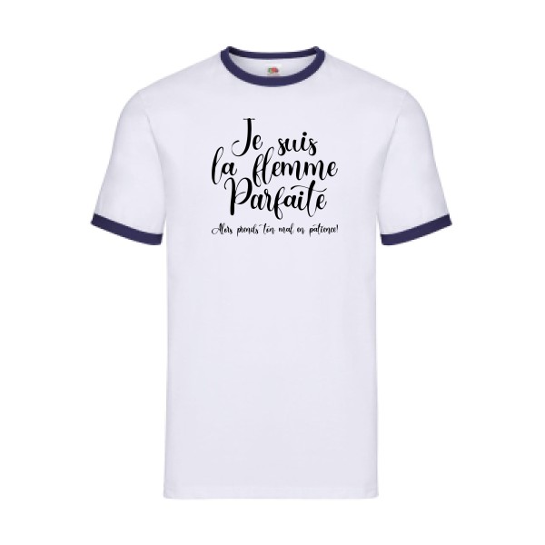 La flemme parfaite- T shirt message homme -Modèle Ringer-