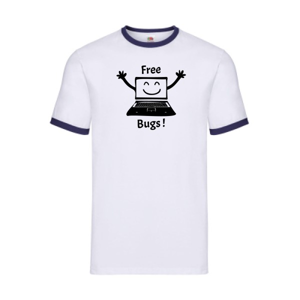 FREE BUGS ! - T-shirt ringer Homme - Thème Geek -Fruit of the loom - Ringer Tee-