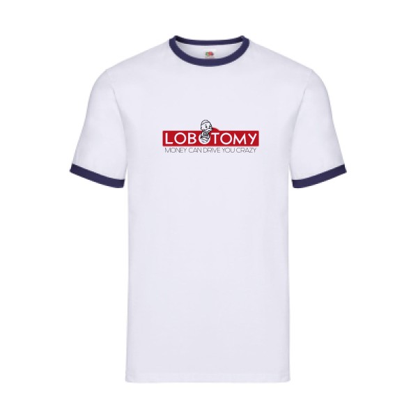 Lobotomy - T-shirt ringer geek Homme  -Fruit of the loom - Ringer Tee - Thème geek et gamer -
