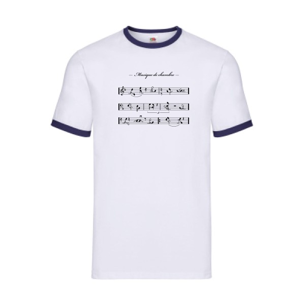 Musique de chambre - T-shirt ringer coquin pour Homme -modèle Fruit of the loom - Ringer Tee - thème humour potache -