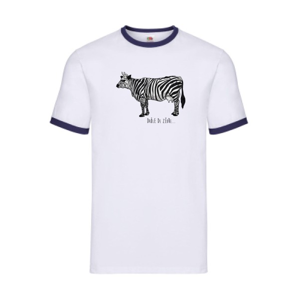 drole de zebre- Tee shirts originaux Homme - modèle Fruit of the loom - Ringer Tee -