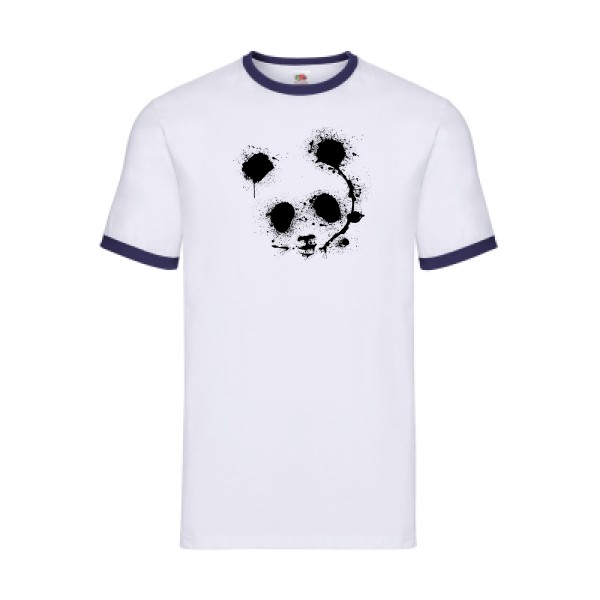 T-shirt ringer panda - Homme -Fruit of the loom - Ringer Tee 