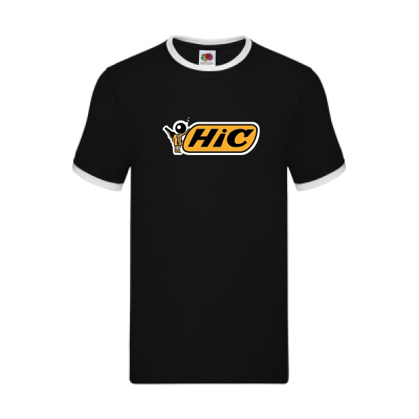 Hic-T-shirt ringer humoristique - Fruit of the loom - Ringer Tee- Thème vêtement parodie -